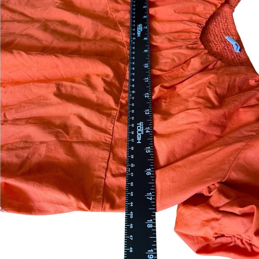 Old Navy Size Large Women’s Orange Ruffled puff sleeve Blouse smocked back